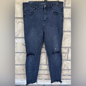Wild Fable Black Distressed High Rise Skinny Jeans Sipped Size 12